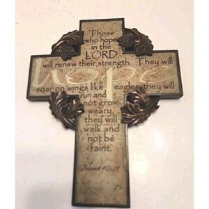 By Faith Demdaco Isiah 40:31 Cross Wall Art